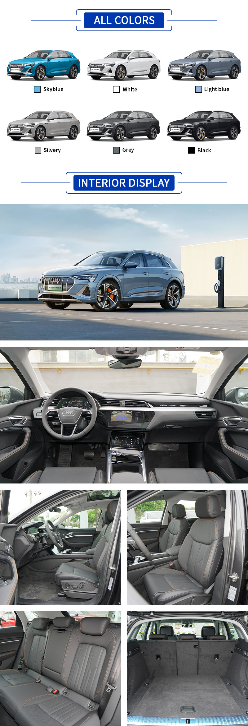 Audi E-tron ALL COLORS and INTERIOR DISPLAY