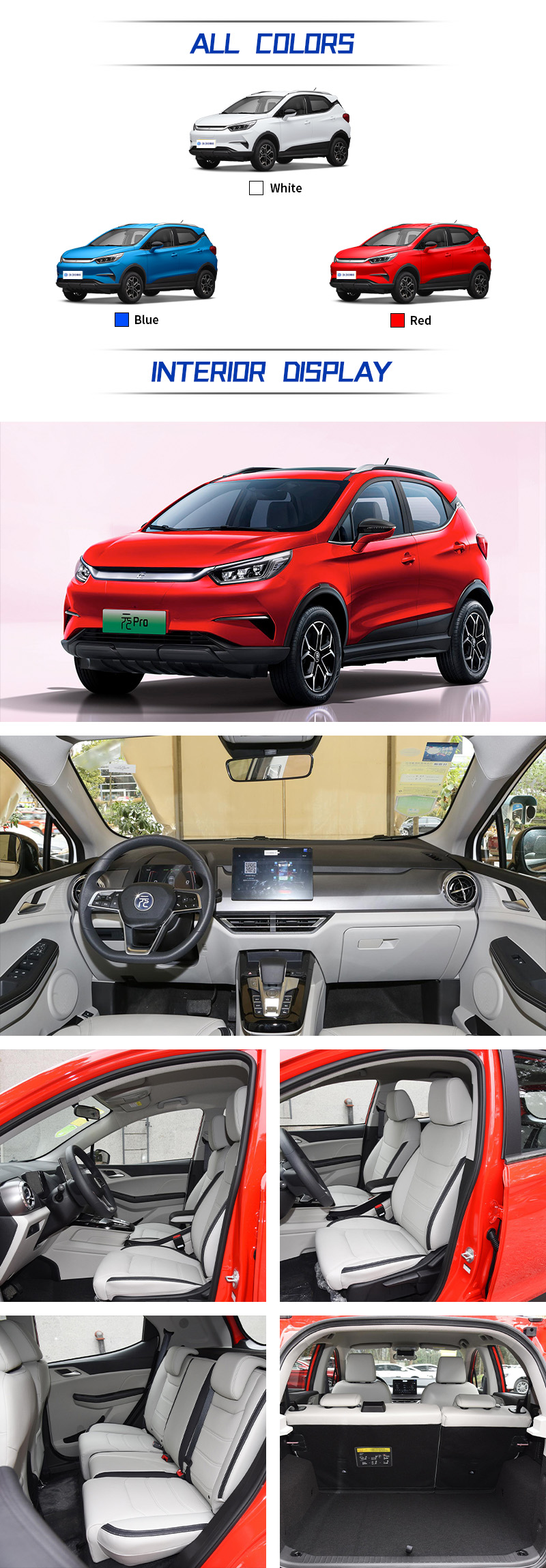 BYD Yuan PRO ALL COLORS and INTERIORDISPLAY