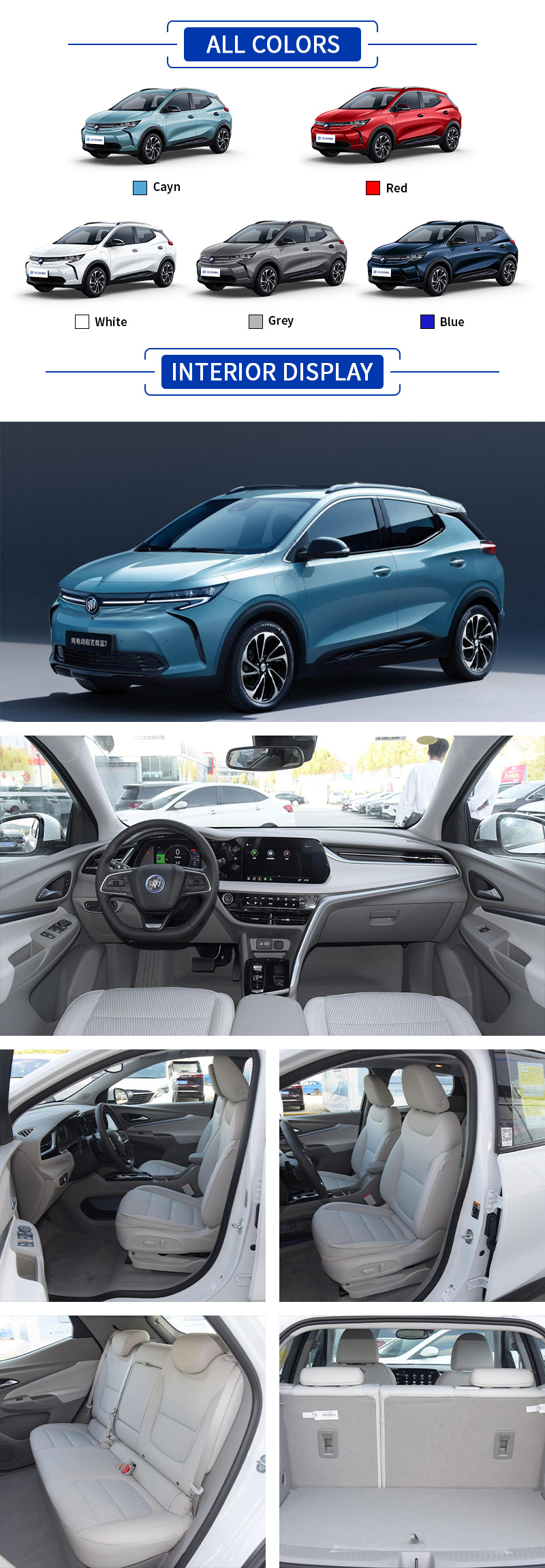 Buick Velite7 EV ALL COLORS and INTERIOR DISPLAY