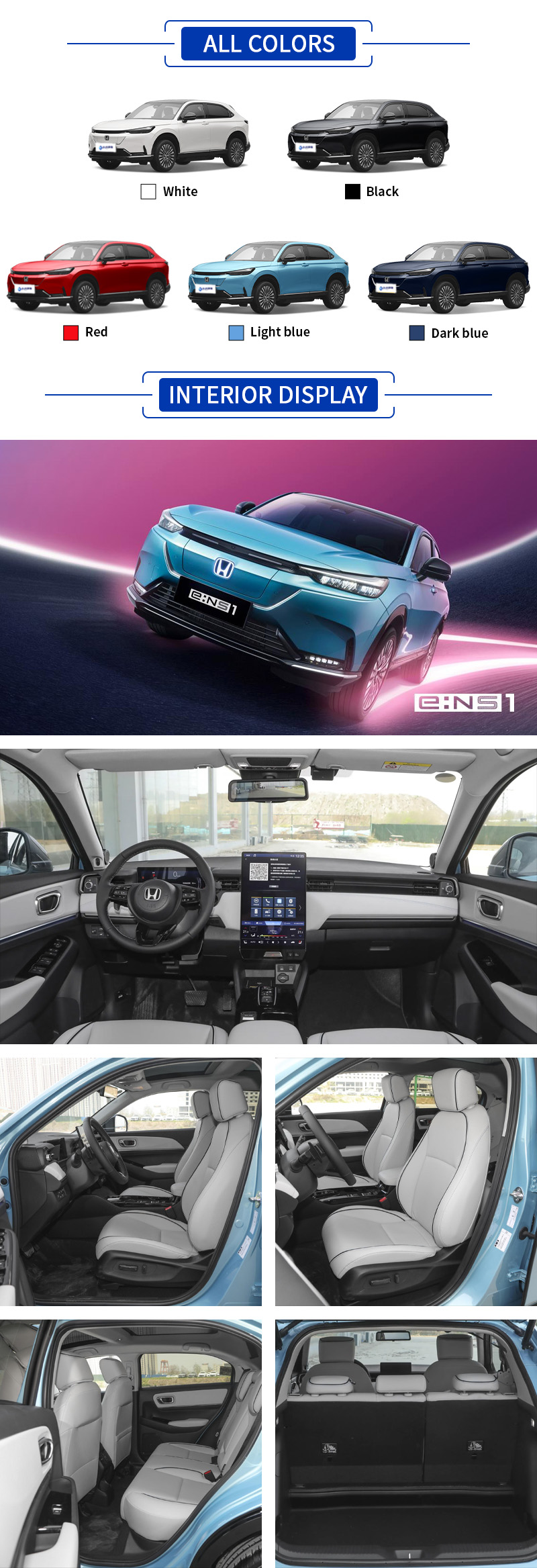 Honda e:NS1 ALL COLORS and INTERIOR DISPLAY