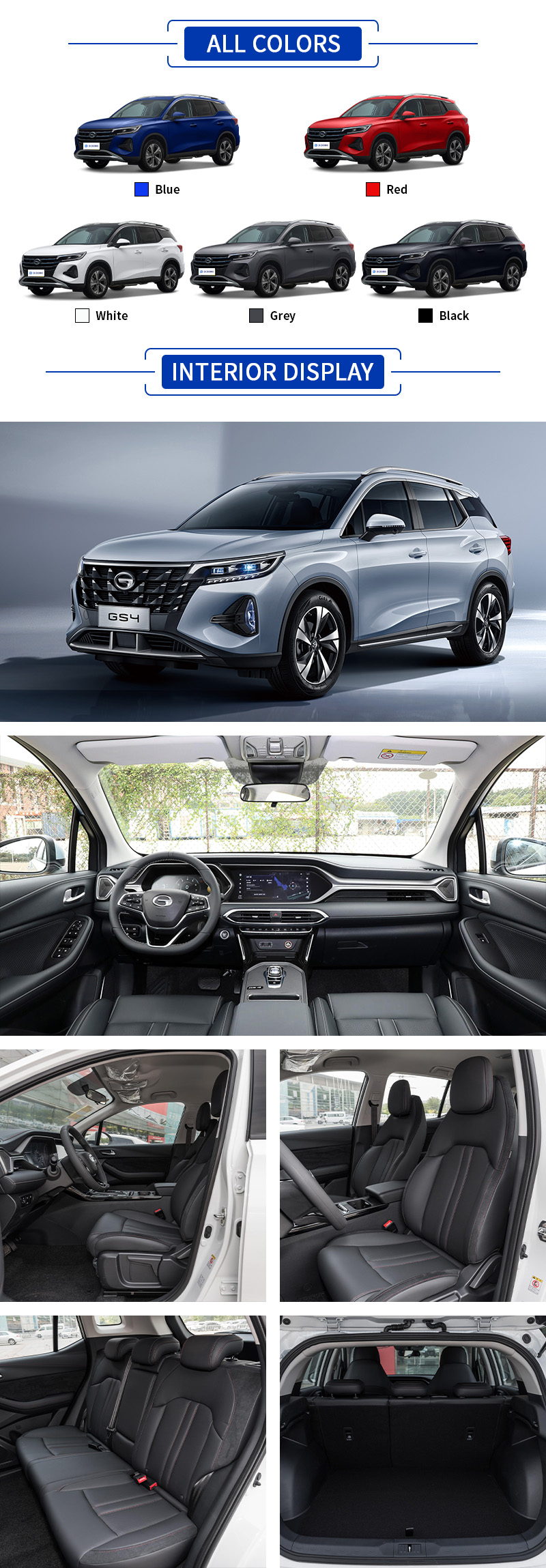 GAC Motor GS4 PHEV ALL COLORS and INTERIOR DISPLAY