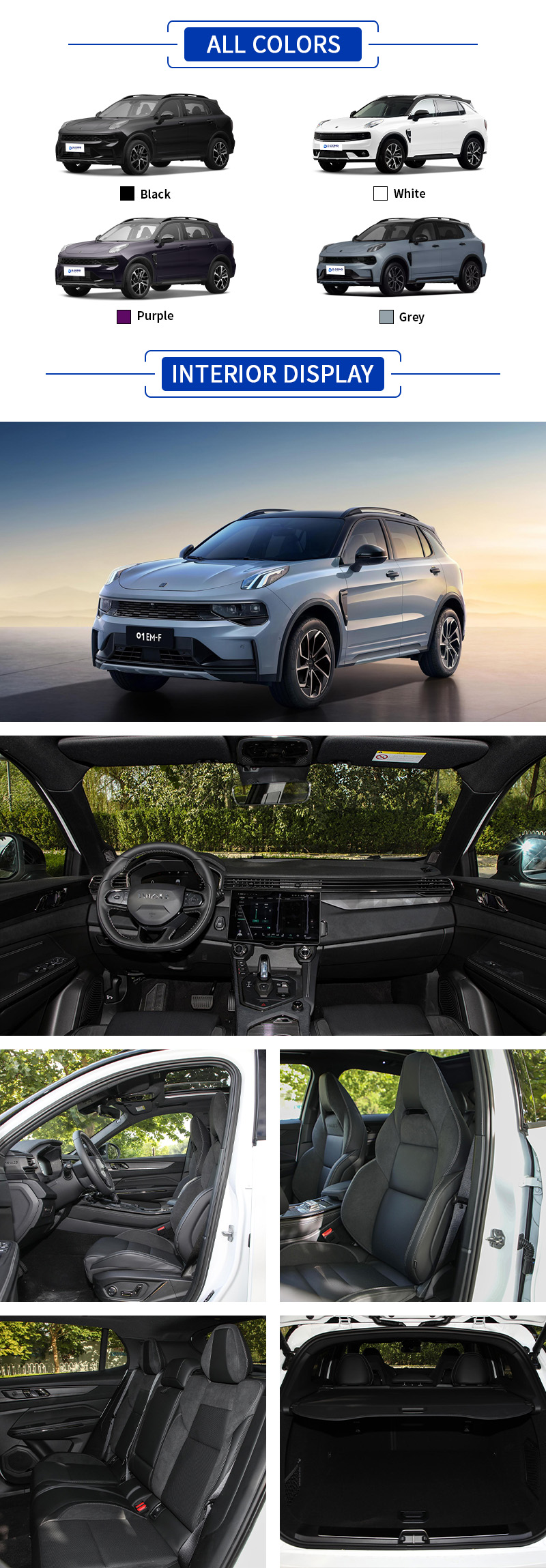 LYNK&CO 01 PHEV ALL COLORS and INTERIOR DISPLAY