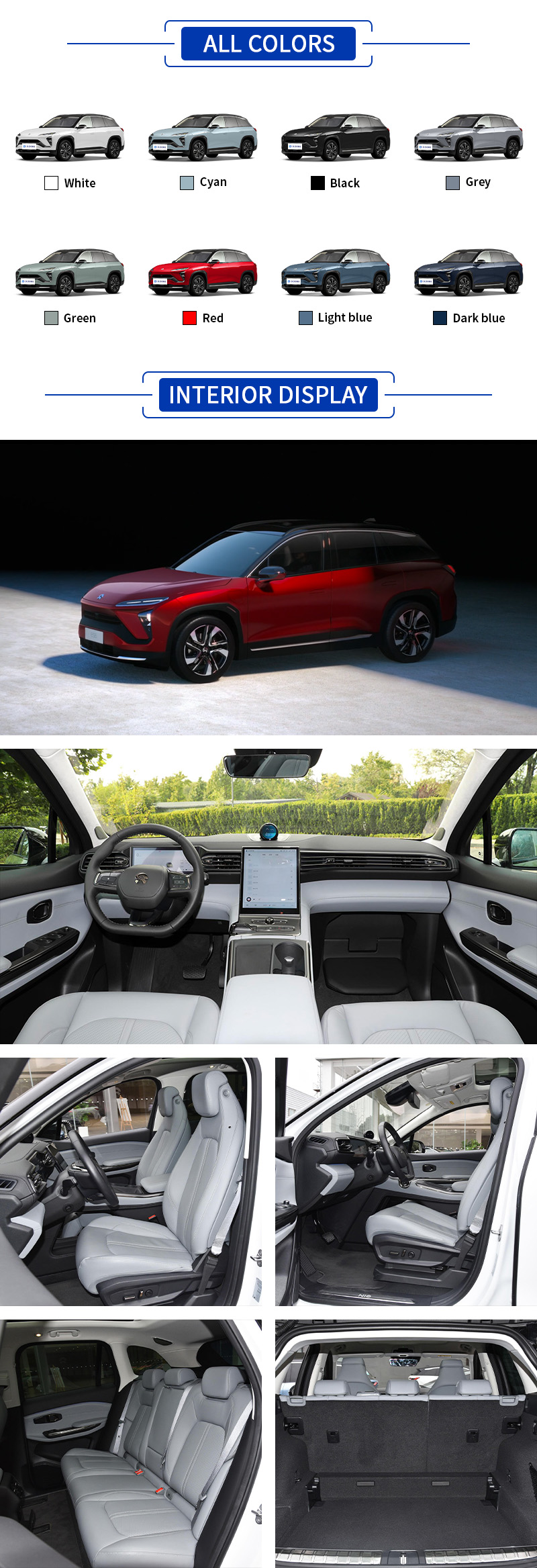 NIO ES6 ALL COLORS and INTERIOR DISPLAY