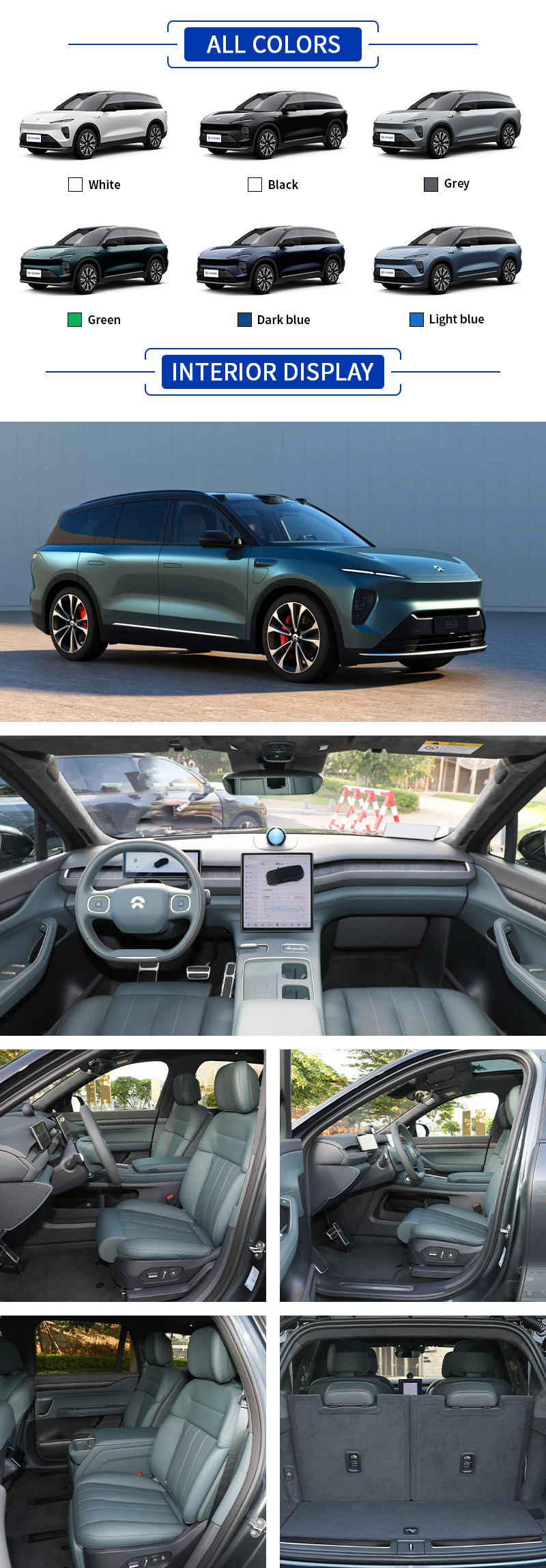 NIO ES8 ALL COLORS and INTERIOR DISPLAY