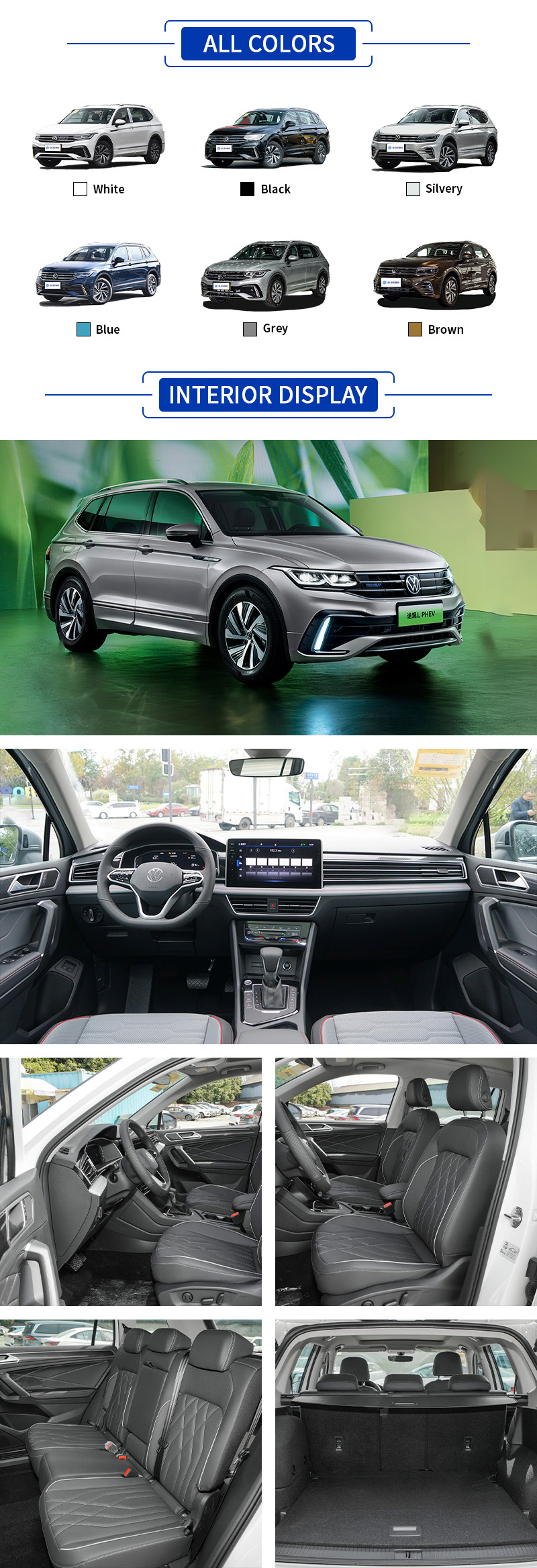 VW Tiguan L PHEV ALL COLORS and INTERIOR DISPLAY