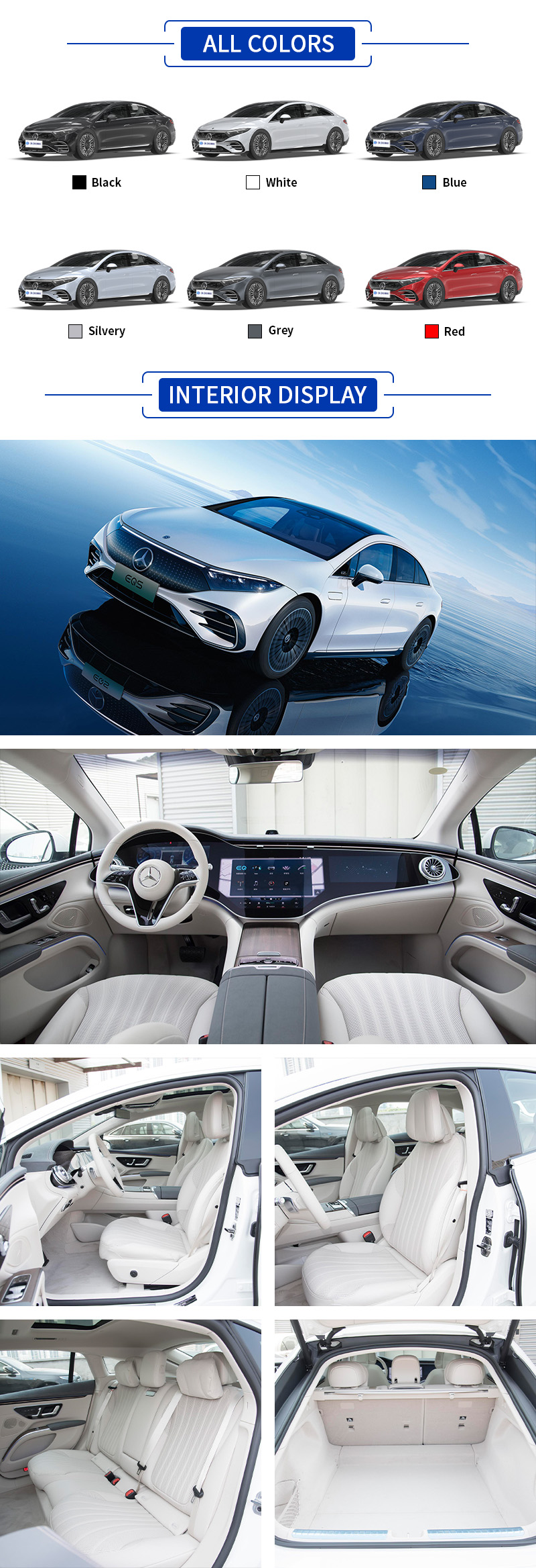 Mercedes-Benz EQS ALL COLORS and INTERIOR DISPLAY