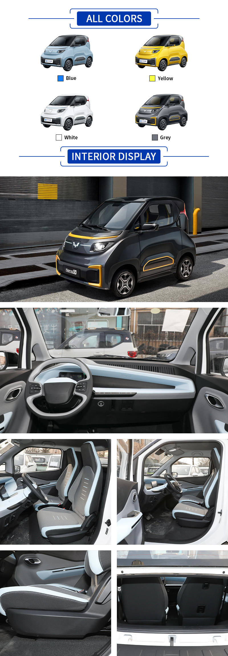 Wuling Nano ev ALL COLORS and INTERIOR DISPLAY