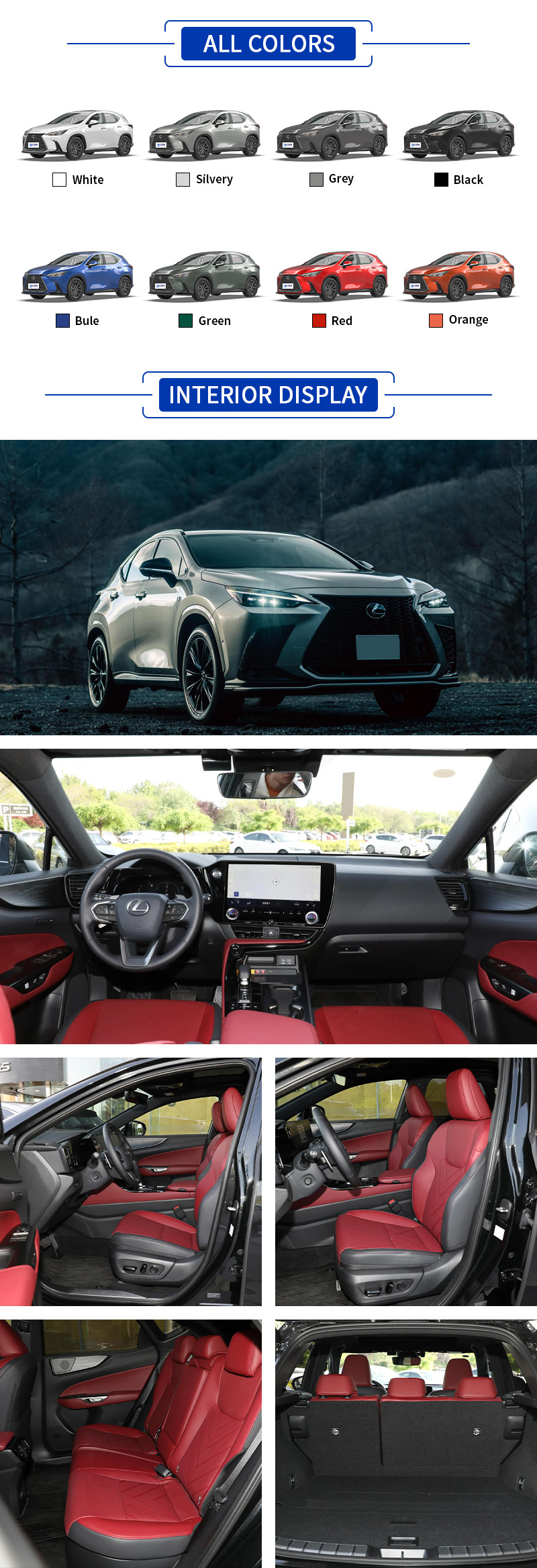 Lexus NX ALL COLORS and INTERIOR DISPLAY