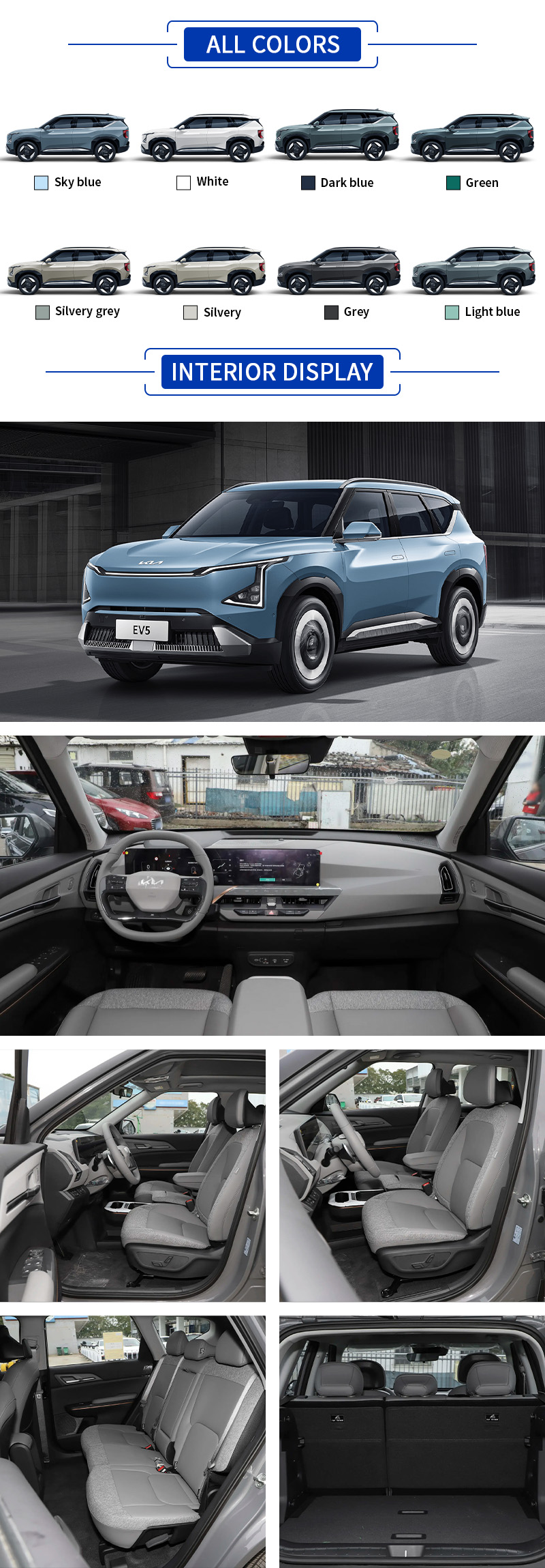 KIA-EV5 ALL COLORS and INTERIOR DISPLAY